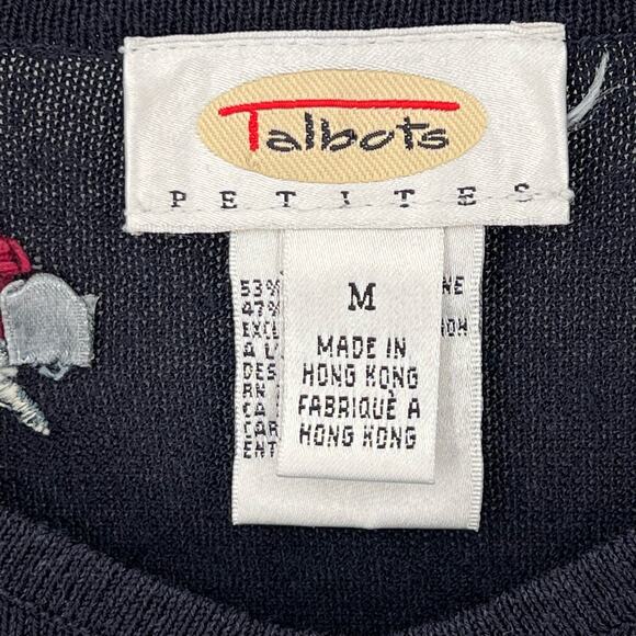 Vintage Talbots Petite flowers leaves embroidered cardigan women’s - Picture 5 of 7